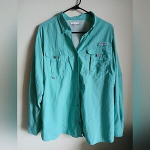 Columbia Aqua Long Sleeve Shirt Size XL